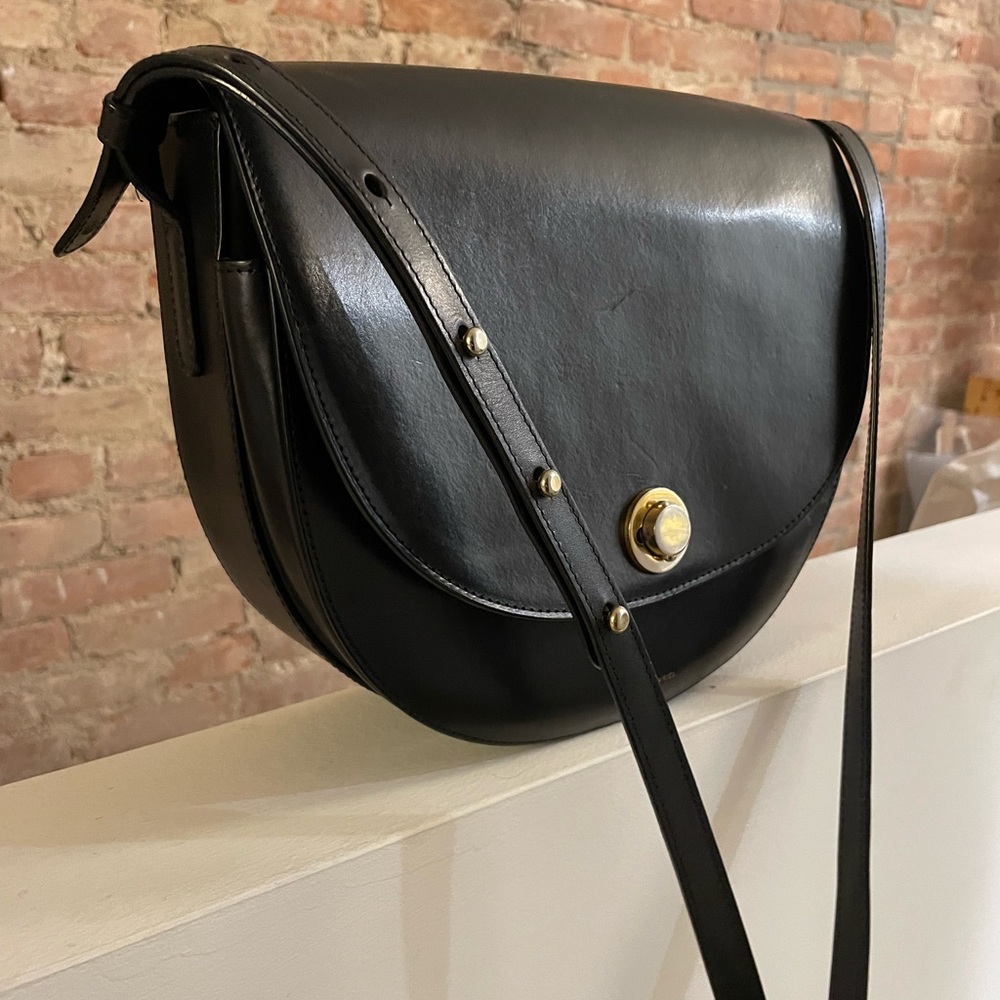 Mansur Gavriel large black saddle bag
